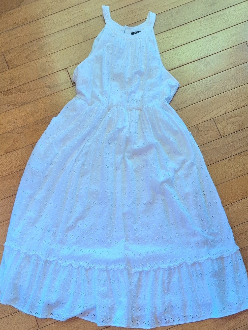 torrid White Eyelet Halter Midi Dress - Size 0